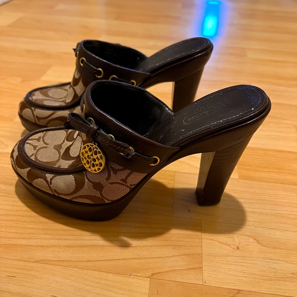 Coach | Shoes | Coach Jodey Platform Mule Heels Size 65b | Poshmark